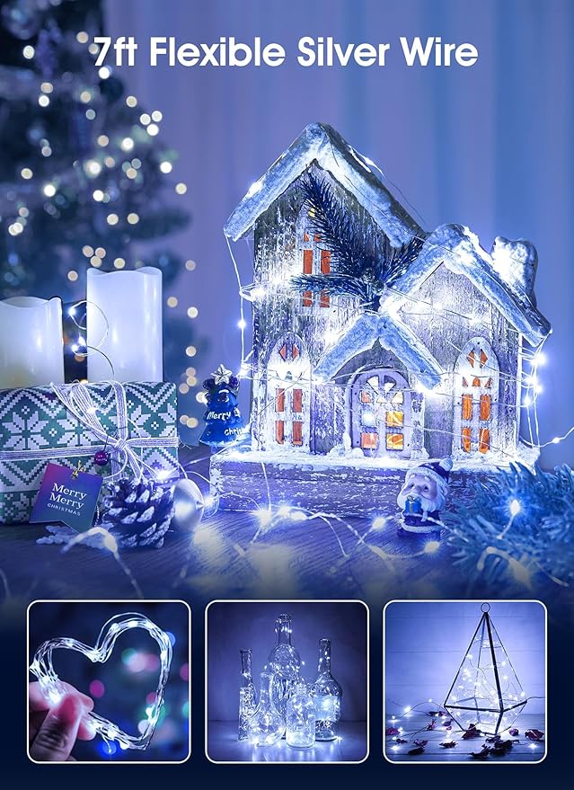 Brightown 24 Pack Fairy Lights Battery Operated - 7Ft 20 Led Mini String Lights - Image 3