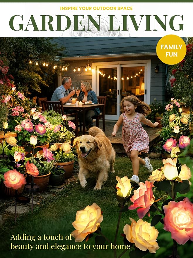 GIGALUMI Solar Lights Outdoor for Garden Decor, 6 Pack Solar Flower Lights - Image 9
