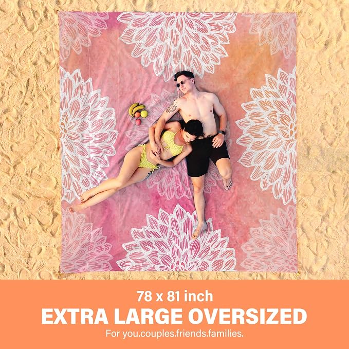 Famstar Beach Blanket Oversized Extra Large 78" X 81", Waterproof Sandproof - Image 2