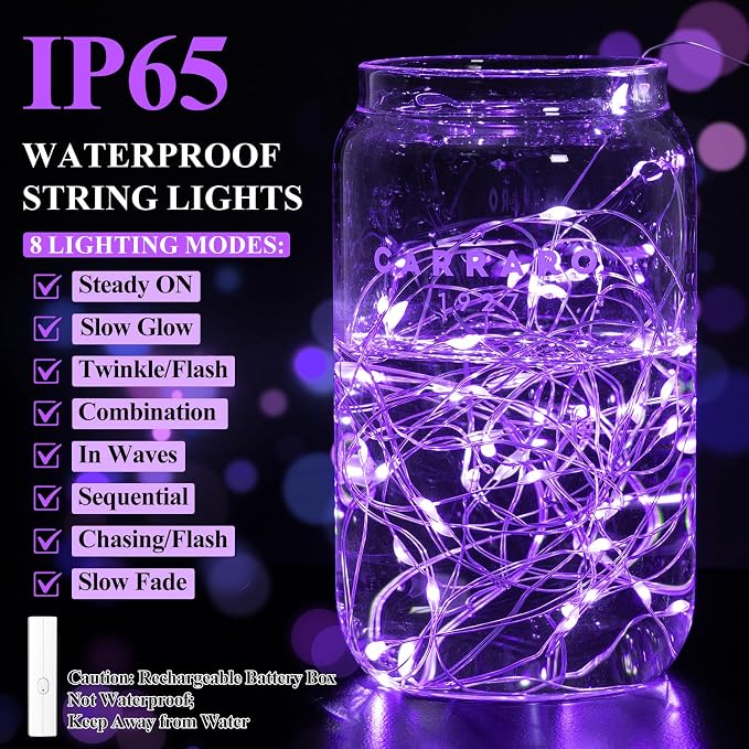 Lakumu Rechargeable Fairy Lights Battery Operated, String Lights - Image 5