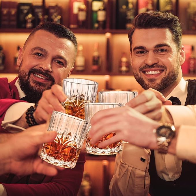 12 Sets Plastic Whiskey Glasses 14 oz Unbreakable Whiskey Drinking Glasses Old - Image 6