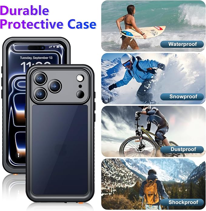 Temdan Compatible with iPhone 17 Pro Case, Waterproof Built-in Screen & Camera - Image 7