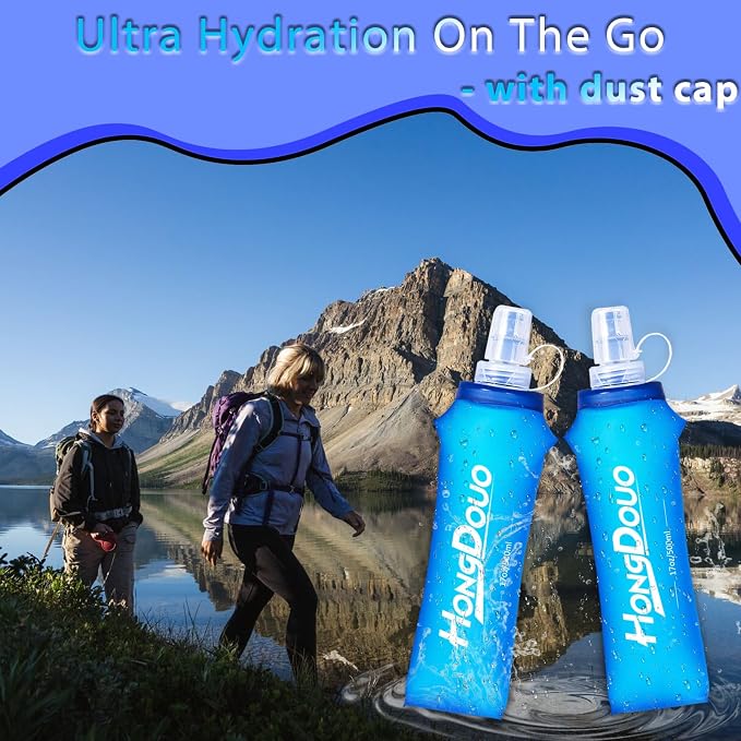 2 Packs Soft Flask, 17oz/500ml TPU Collapsible Soft Water Bottle - Image 3
