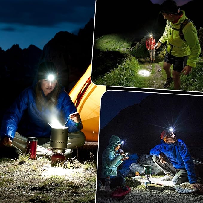 azamine LED Headlamp Rechargeable 2Pack, 99000 Lumens Bright Head Lamp - Image 8