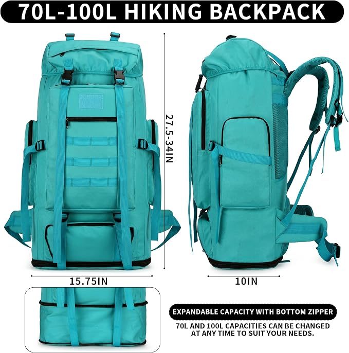 Hiking Backpack for Men 70L/100L Camping Backpack Military Rucksack Molle 3 - Image 2