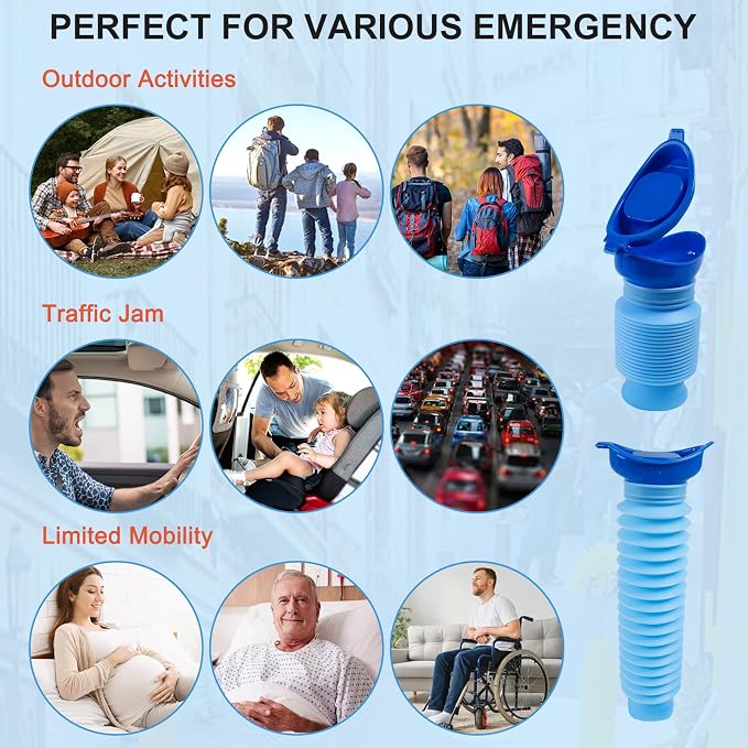 Pee Bottles for Men, Portable Urinal for Men, Collapsible Urine Bottle 750ML - Image 3