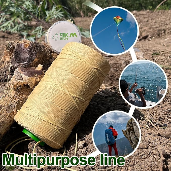 9KM DWLIFE Braided Kevlar Cord, 100lb~2000lb, High Tensile Strength, Flame - Image 6