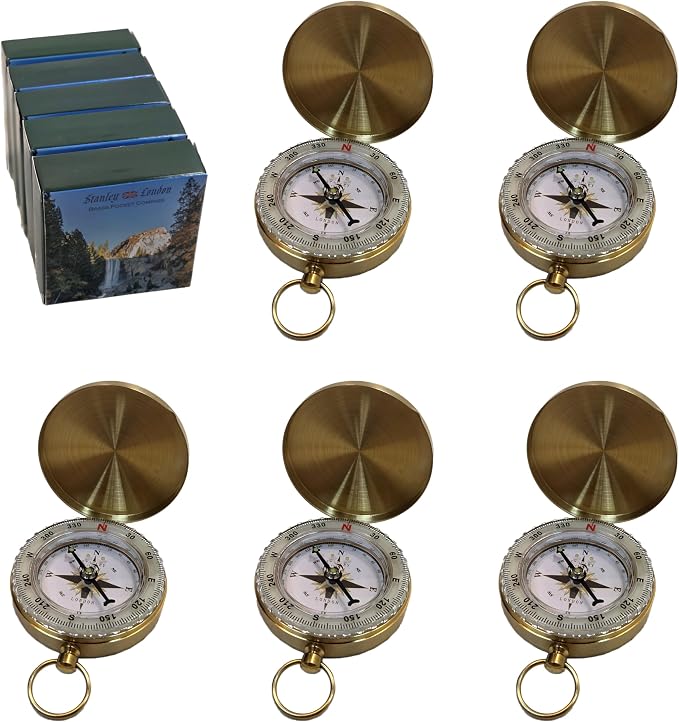 Glow in the Dark Brass Pocket Compass by StanleyLondon