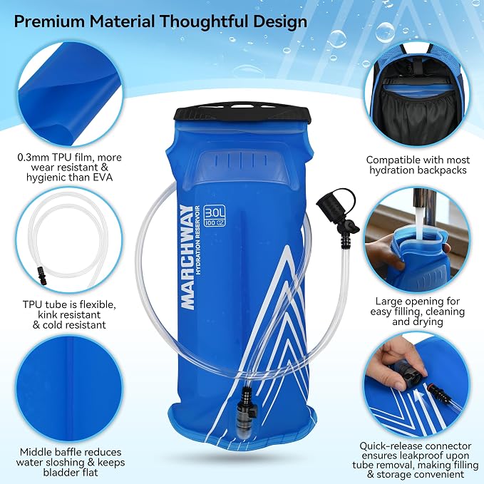 MARCHWAY Lightweight TPU Hydration Bladder 2L/3L - Image 2