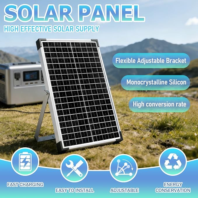 30W 12V/24V Solar Panel Kit, Monocrystalline Solar Battery Trickle Charger - Image 8