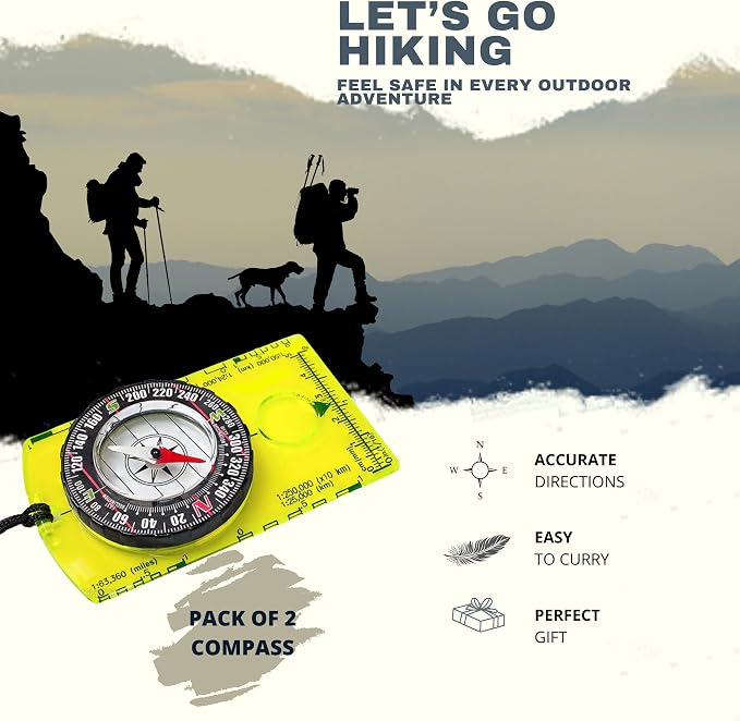 Trekker's Compass Crew Orienteering Compass, Magnetic Navigation Set - Image 2