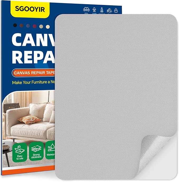 Self-Adhesive Canvas Repair Tape, 8.3" x 11" Waterproof Canvas Repair Patch by Sgooyir