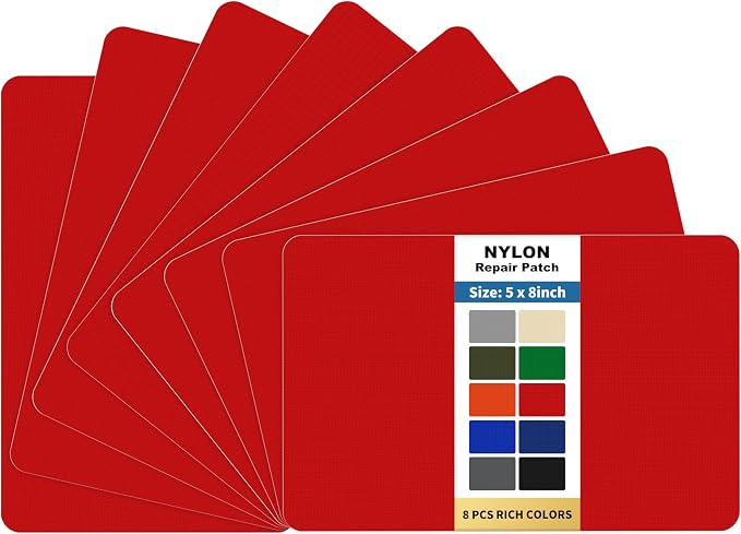 KING MOUNTAIN Self Adhesive Nylon Fabric Repair Patch, 5×8 Inches 8 Pcs by ForABetterHomeLife