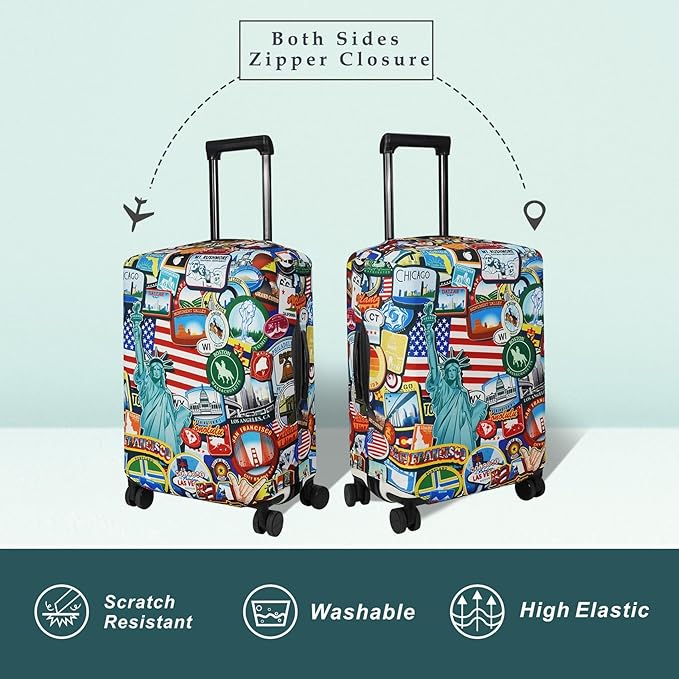 Explore Land Travel Luggage Cover Suitcase Protector Fits 27-30 Inch Case - Image 2