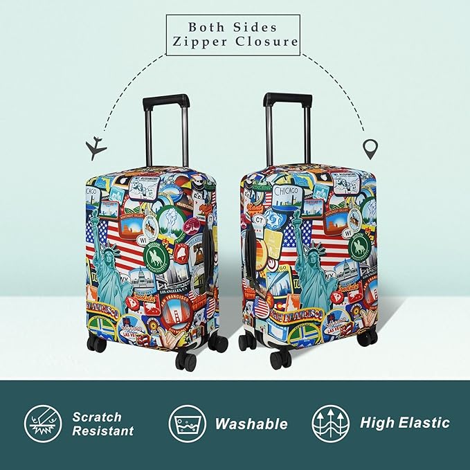 Explore Land Travel Luggage Cover Suitcase Protector Fits 23-26 Inch Case - Image 2