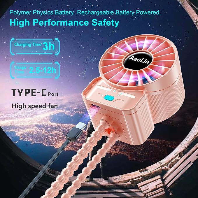 2 Pack Multifunctional Portable Stroller Fan 4 Speed 6600rpm High Speed Usb - Image 4