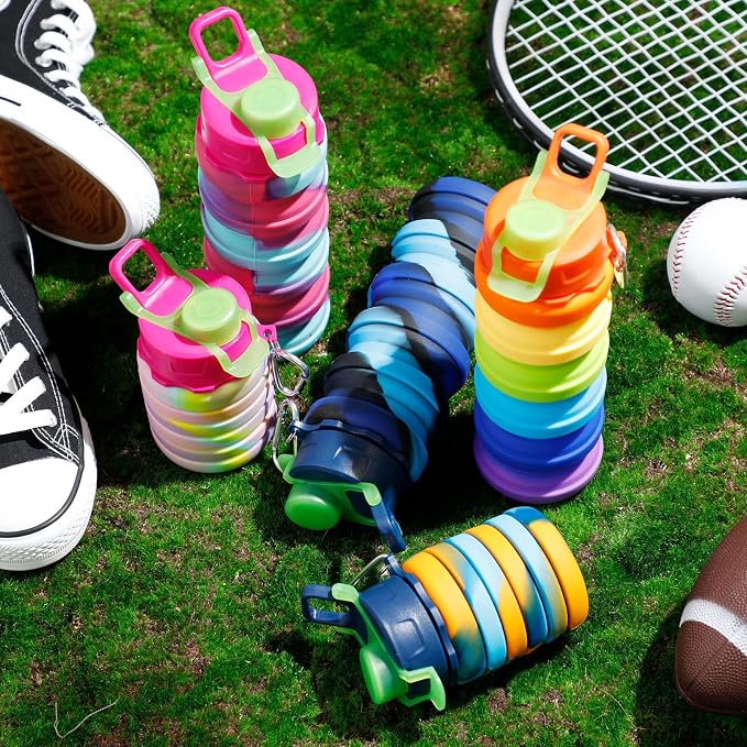 5 Pcs Collapsible Water Bottles 16 oz Portable Foldable Water Bottles Silicone - Image 6