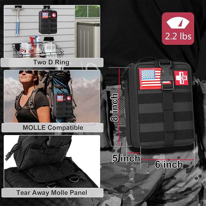 First Aid Kit, Survival Gear Outdoor Tactical Gear Set First Aid Kits Military - Image 2