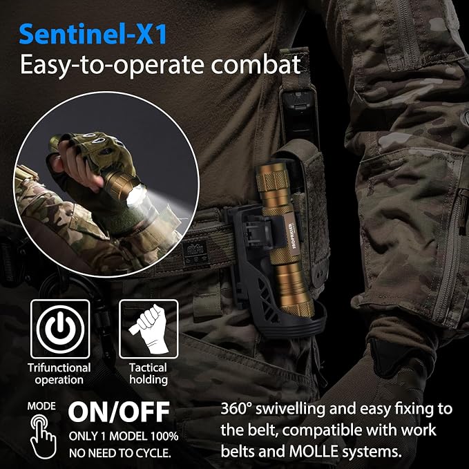SAOPRKLER Tactical Flashlight 1200 High Lumen Duty Belt Flashlight - Image 4