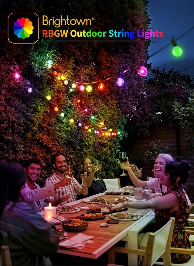 Brightown Outdoor String Lights 29 Feet G40 LED Patio Lights, 13 Plastic Edison - Image 6