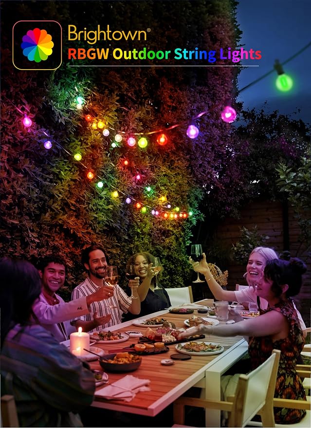 Brightown Outdoor String Lights 29 Feet G40 LED Patio Lights, 13 Plastic Edison - Image 7