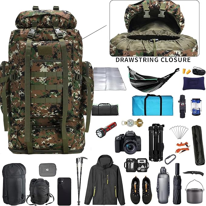 Hiking Backpack for Men 70L/100L Camping Backpack Military Rucksack Molle 3 - Image 4