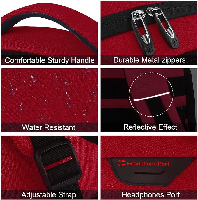 Volher Laptop Backpack, Business Travel Anti Theft Slim Durable Laptops Backpack - Image 4
