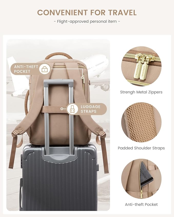 LOVEVOOK 40L Travel Backpack for Women, TSA Approved Carry On Backpack - Image 8