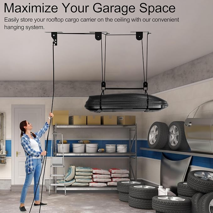 TRUSOON 2025 Upgrade Cargo Box Garage Pulley System, Garage Ceiling Hoist - Image 2