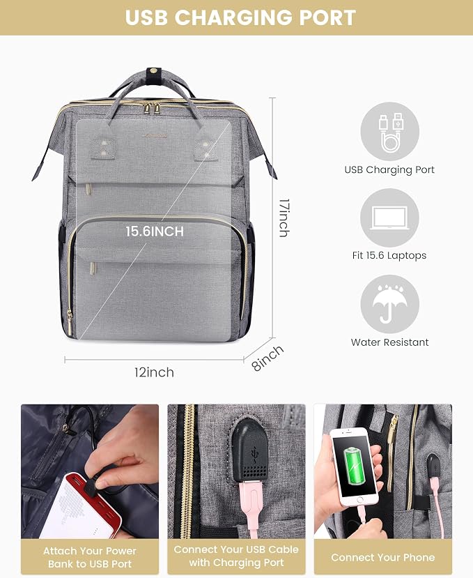 LOVEVOOK Laptop Backpack for Women, 15.6 Inch Travel Backpack - Image 7
