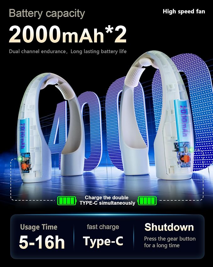 Rohent Portable Neck Fans that Blow Cold Air - Image 5