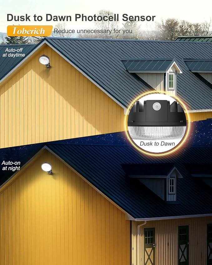 LED Barn Light 2Packs, 150W 20000LM Yard Area Lights Dusk to Dawn Outdoor - Image 3