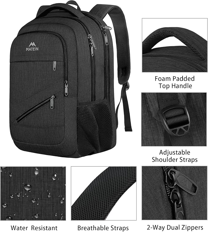 MATEIN 18.4 Inch Laptop Backpack 50 L, Extra Large Anti Theft Carryon Backpack - Image 7