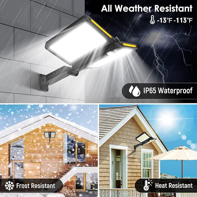 ropelux Solar Flood Lights Outdoor, 6000LM High Brightness Motion Sensor - Image 5