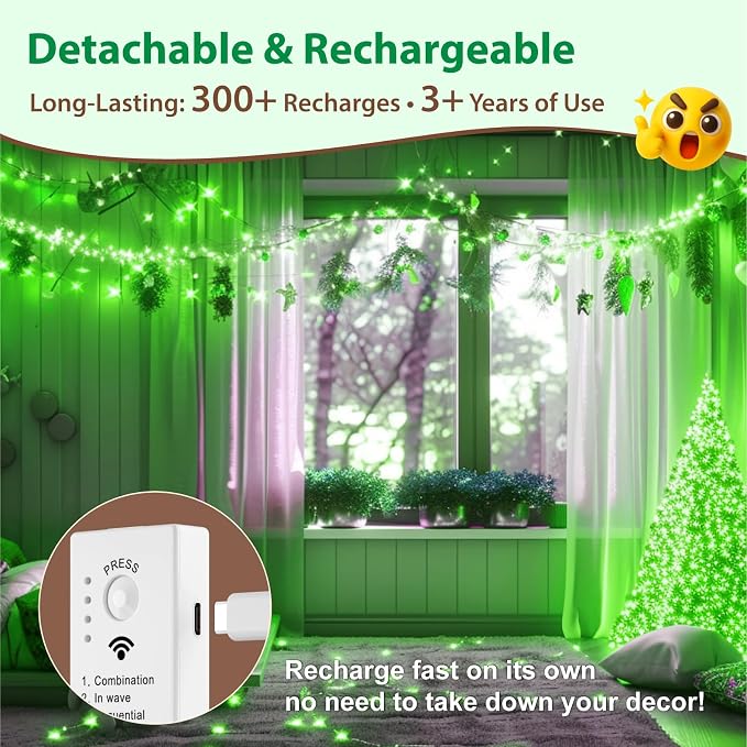 HXWEIYE Rechargeable Fairy Lights - Image 4