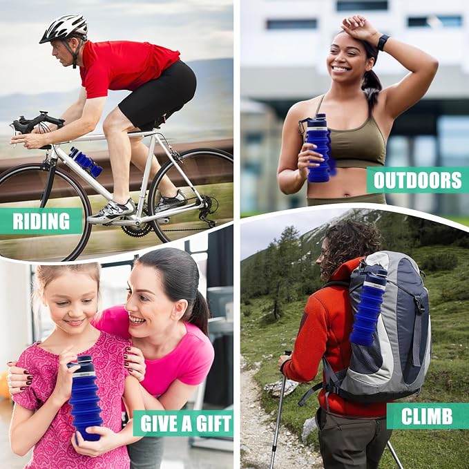 ONTA Collapsible BPA Free Silicone Water Bottle, 20oz - Image 5