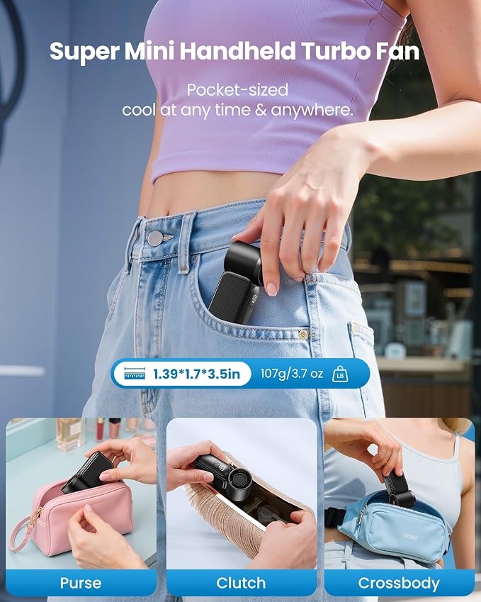 Gaiatop Portable Handheld Mini Fan, 6 Speeds 16900 RPM High Velocity Personal - Image 9