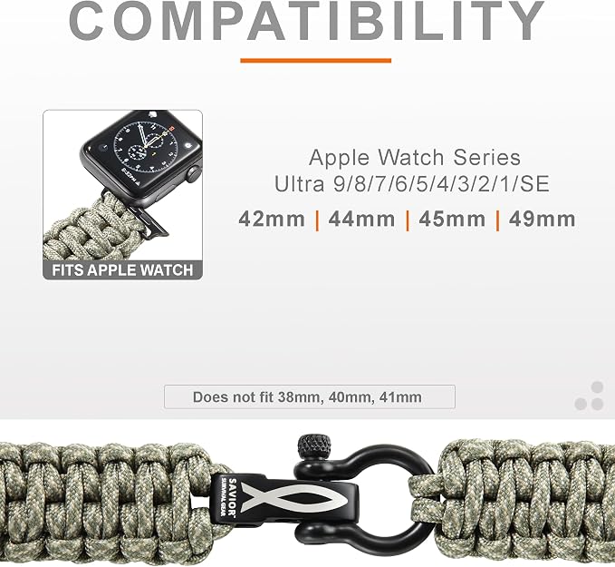 Savior Survival Gear Paracord Watch Band, Compatible - Image 3