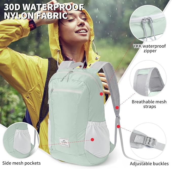 Naturehike 18L Lightweight Hiking Daypack, Waterproof Camping Packable Backpack - Image 5