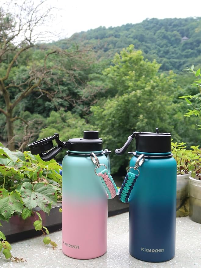 KXIAOCHEN Insulated Water Bottle, Stainless Steel Water Bottle, 2 Lids - Image 9