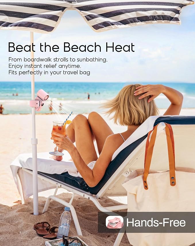 Portable Clip-On Mini Fan, Hands-Free, Turbo Personal Handheld Fans - Image 2