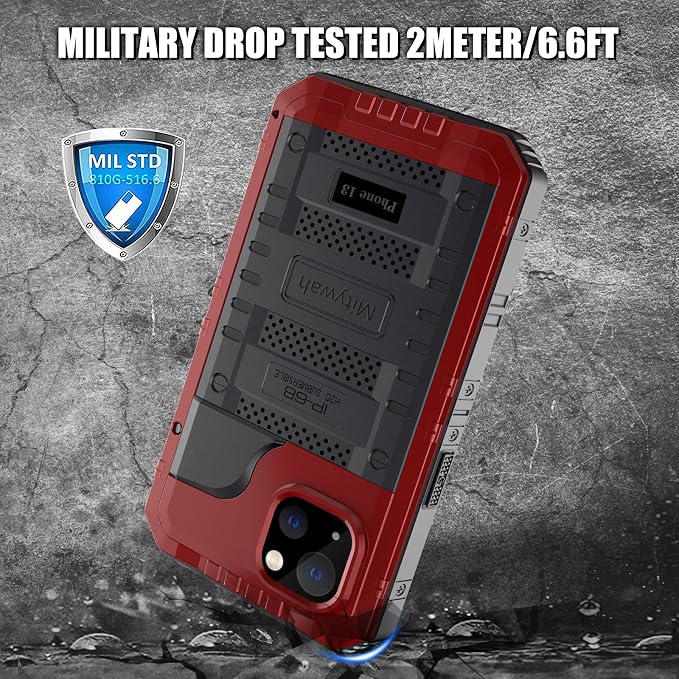 Mitywah Waterproof Case for iPhone 13, Heavy Duty Military Grade Drop - Image 2