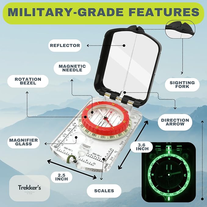 Trekker's Compass Crew Professional Military Lensatic Compass - Image 5