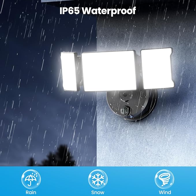 Olafus 80W Flood Lights Dusk to Dawn Outdoor Lighting, IP65 Waterproof LED - Image 5