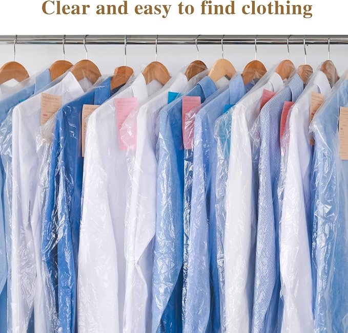 30 Pack Clear Clothes Covers 60x90 cm Plastic Garment Bags - Image 3