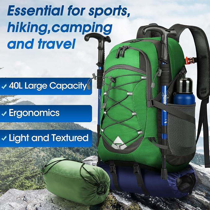 IGOLUMON Hiking Backpack 40L Packable Lightweight Camping Backpack Men Women - Image 8