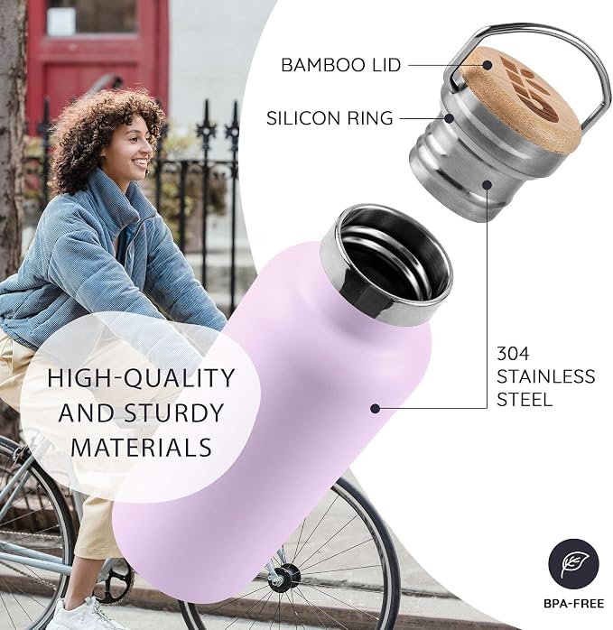 Bambaw Insulated Water Bottle 32 oz, Leak-Proof Water Bottle Stainless Steel - Image 2