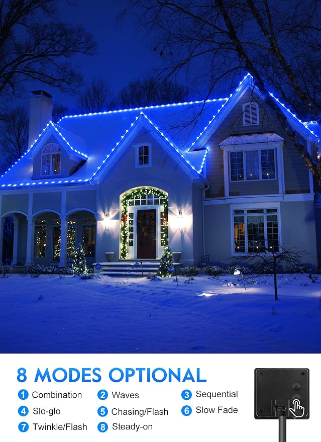 Brightown Solar String Lights Outdoor, 39FT 100 LED Rope Lights Solar Powered - Image 2