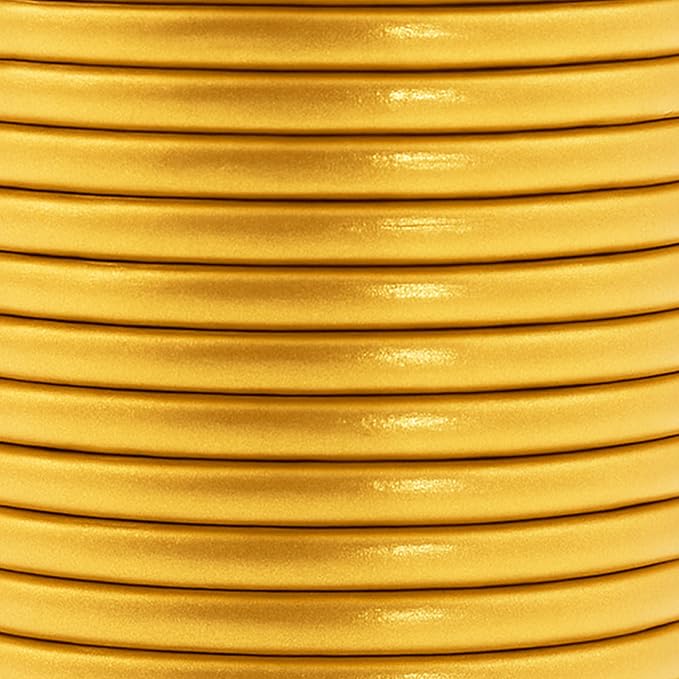 Mandala Crafts Round Genuine Gold Leather Cord - Image 3