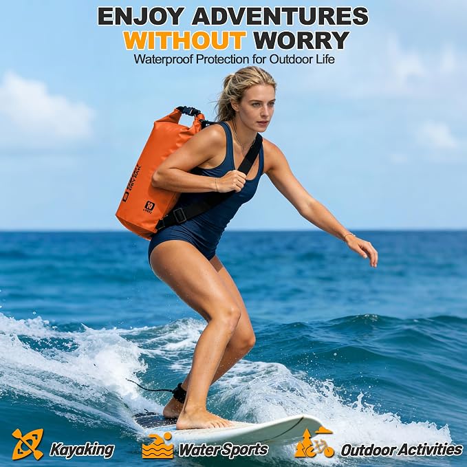 Waterproof Dry Bag, 5L/10L/20L/30L/40L Roll Top Lightweight Storage Backpack - Image 7